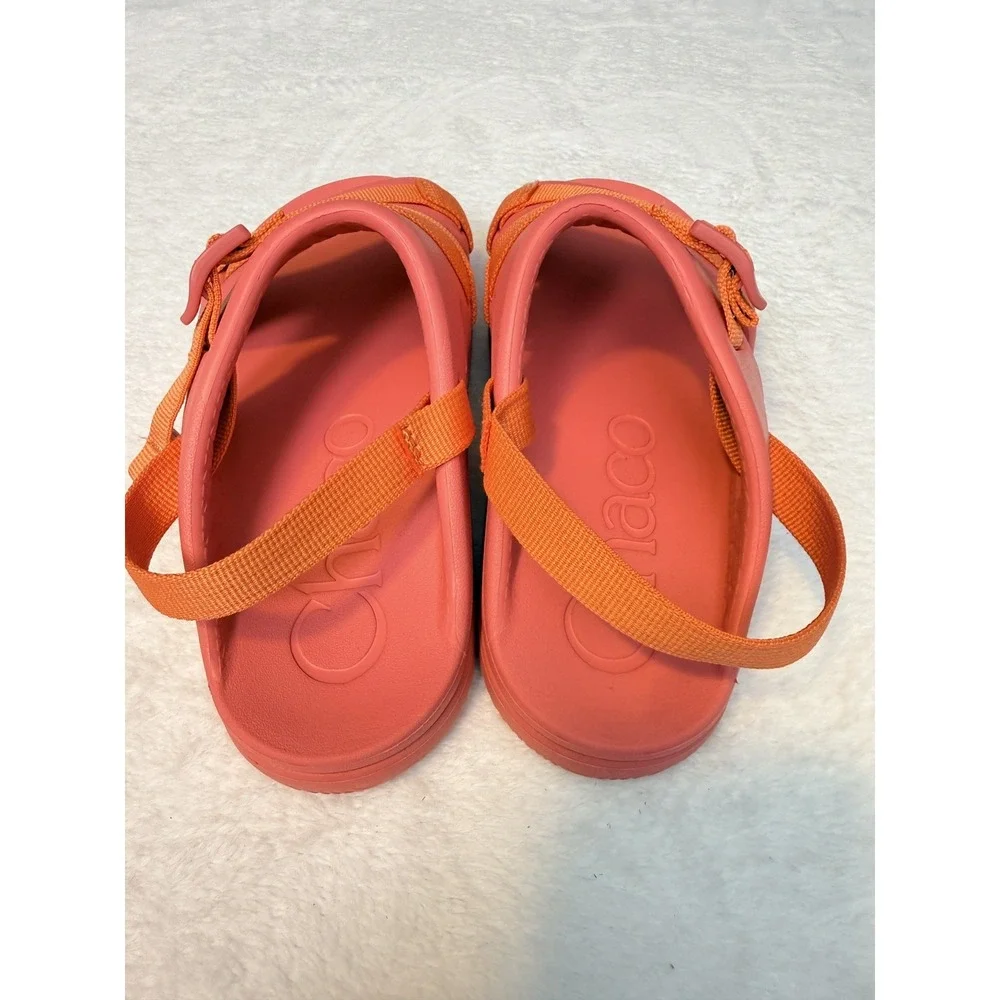 Chaco Kids/Girls Coral Pink Orange Adjustable Strap Sandals Outdoor Sz 5 EU 36